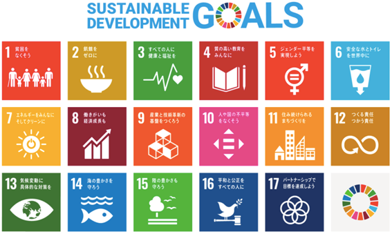 SDGsの17つの達成目標のイメージ